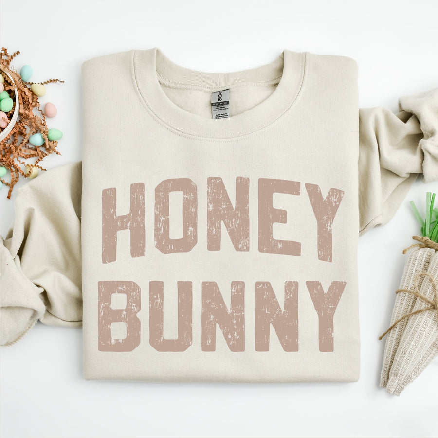 Honey Bunny Easter Crewneck Sweatshirt (Sand)