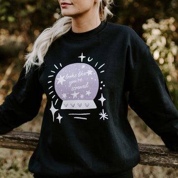 Looks Like You're Screwed Halloween Sweatshirt (Black), Halloween Graphic Sweatshirt