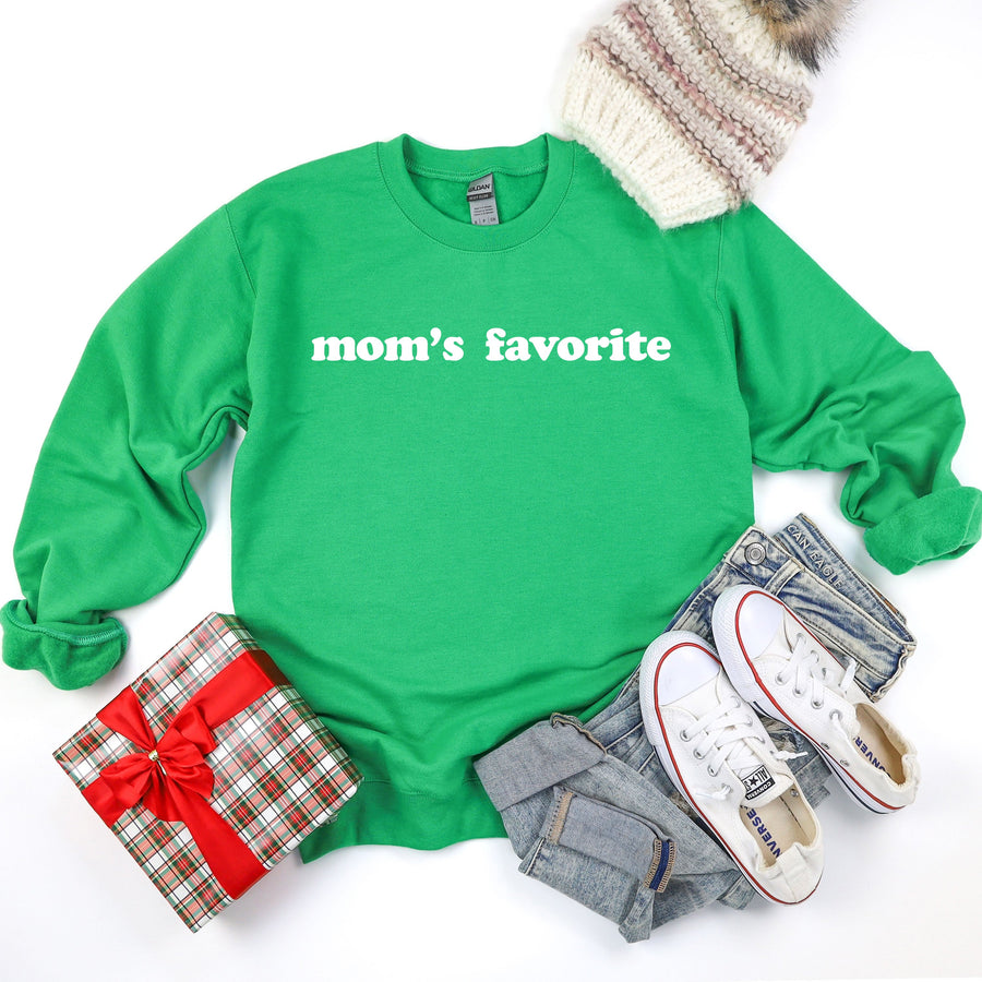 Mom's Favorite Holiday Crewneck Sweatshirt - Green