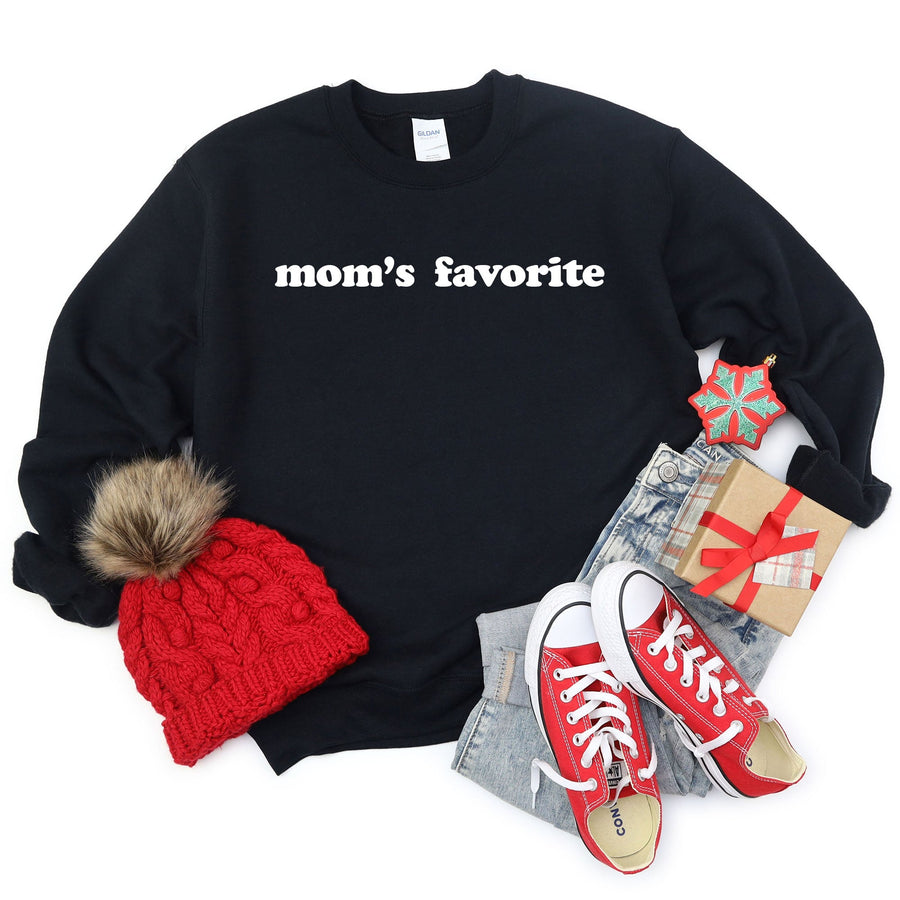 Mom's Favorite Holiday Crewneck Sweatshirt - Black