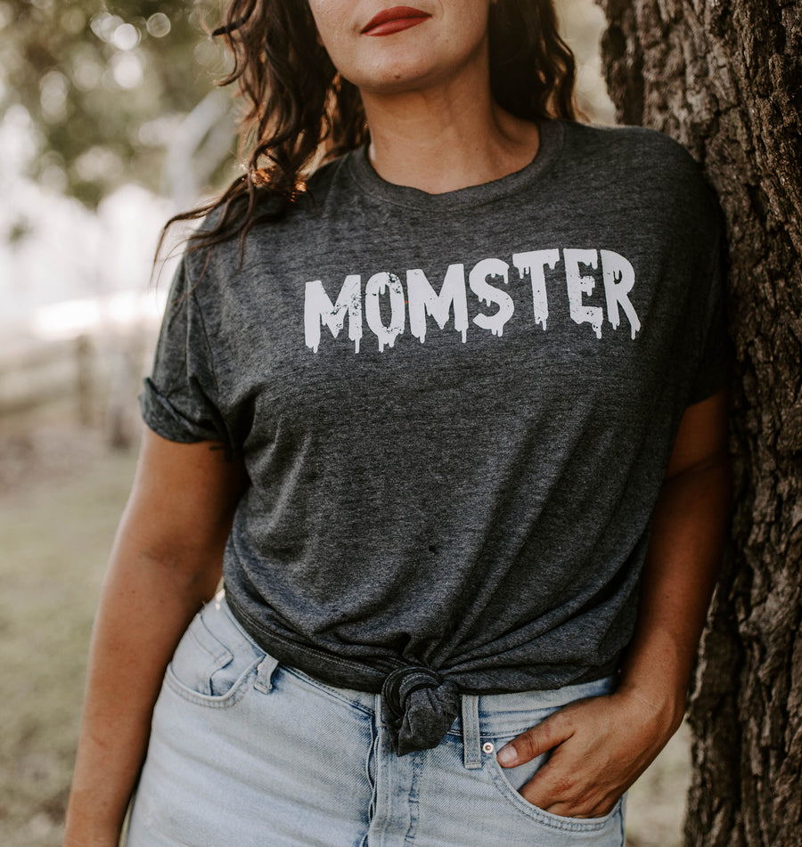 Momster Shirt (Black Acid Wash), Funny Halloween Mom Shirt