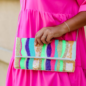 seed bead bag clutch purse
