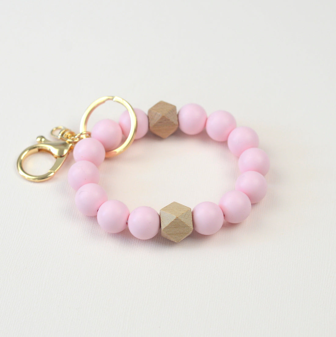 Solid Neutrals Silicone Beaded Keychain