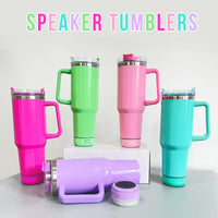 Tumblers with blue tooth speaker
