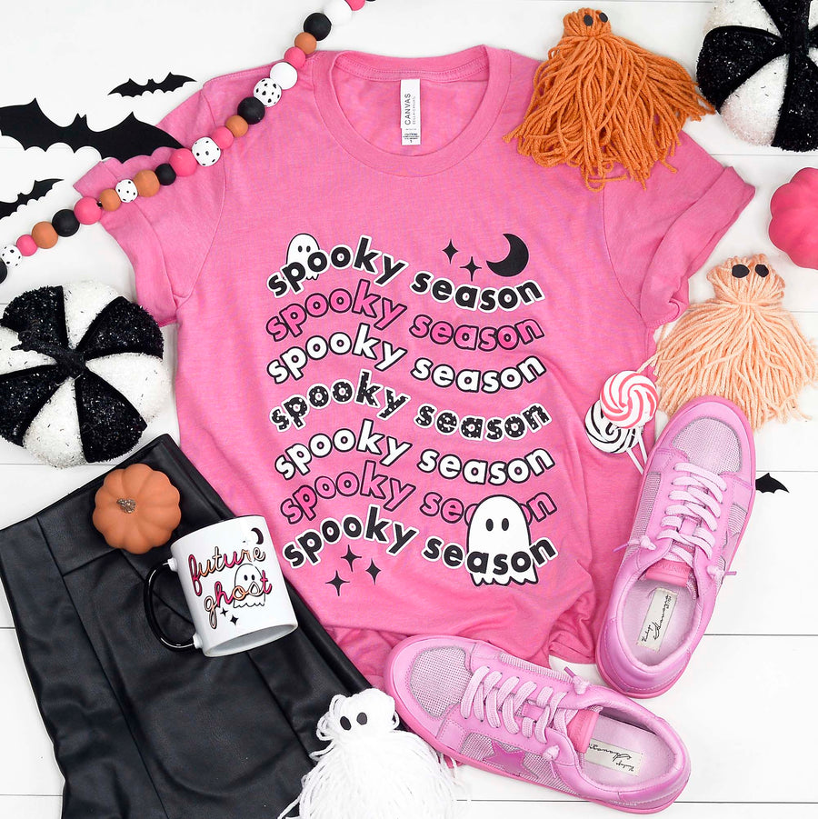 Spooky Season Halloween Tee Shirt (Pink)