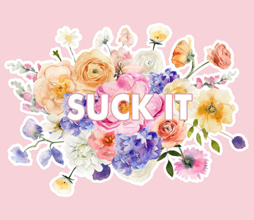 Suck It Floral Funny Vinyl Sticker Decal