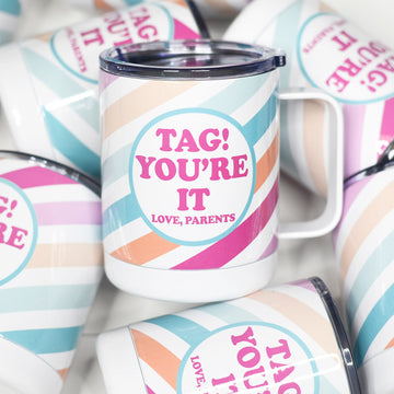 Tag You're It Travel Cup, Back to School Teacher Gift