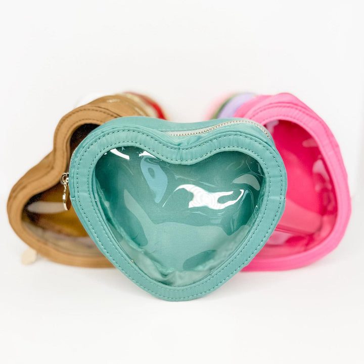 Mint Heart Make Up Case