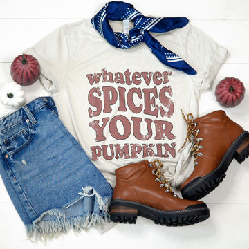Whatever Spices Your Pumpkin Fall Shirt (Cement)