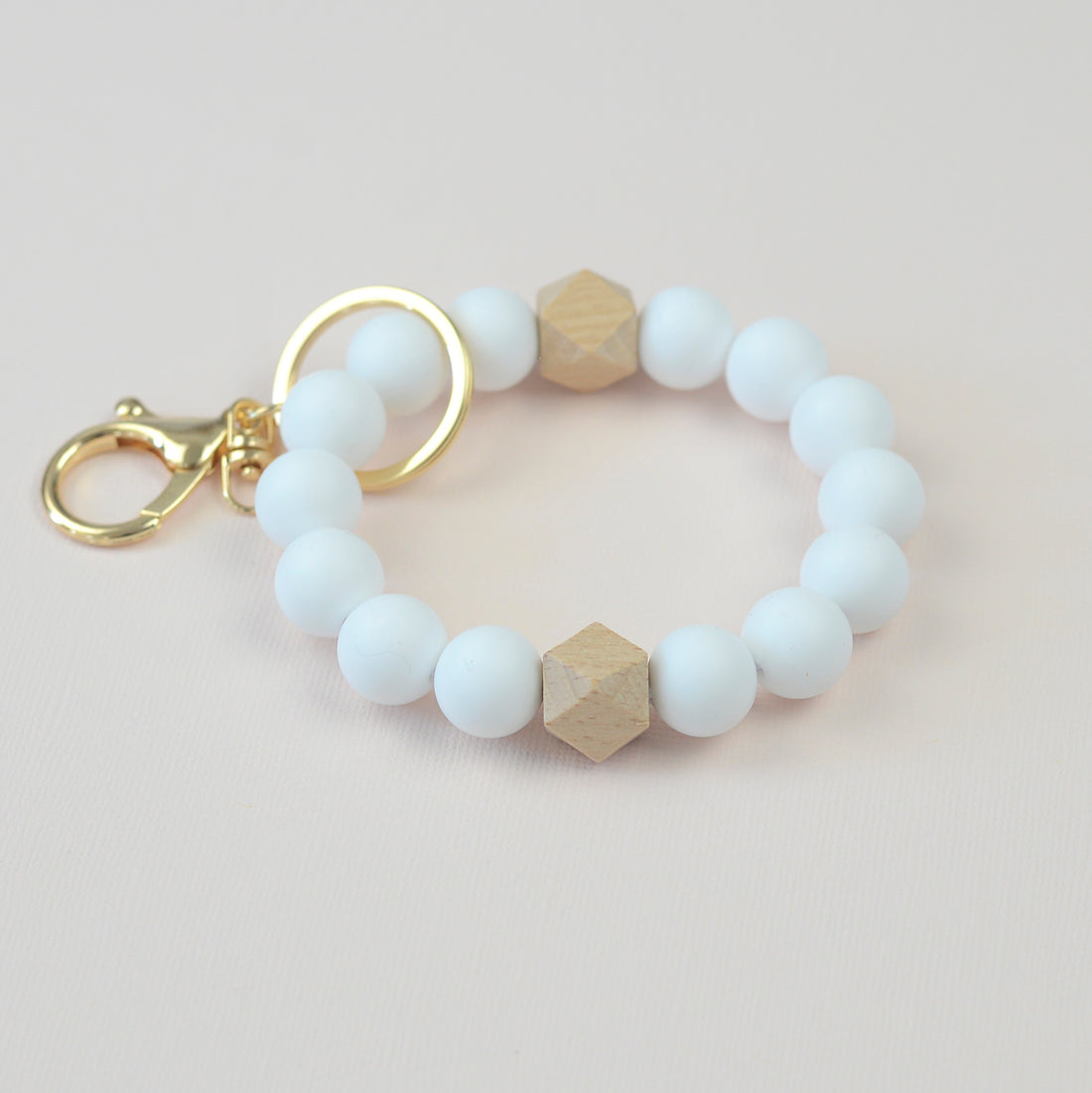 Solid Neutrals Silicone Beaded Keychain